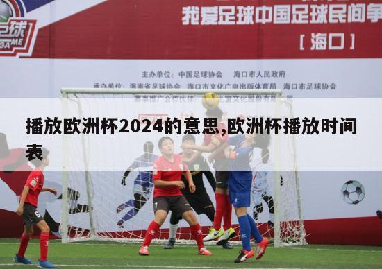 播放欧洲杯2024的意思,欧洲杯播放时间表